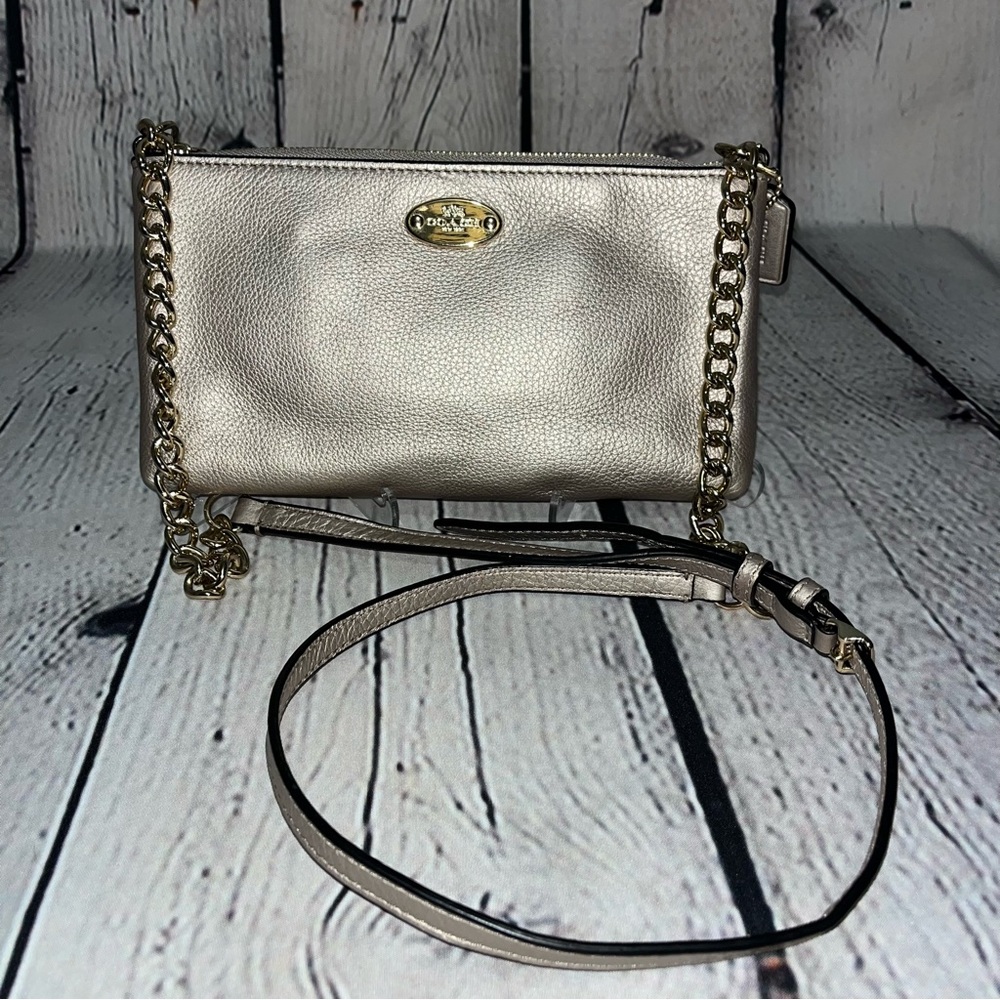 ✅SOLD✅ Vintage Y2K Coach Lyla Double Gusset Leather Crossbody Bag - Picture 5 of 17